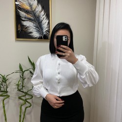 Gömlek Kol Detaylı Şık Triko Kazak Gömlek Kol Detaylı Şık Triko Kazak